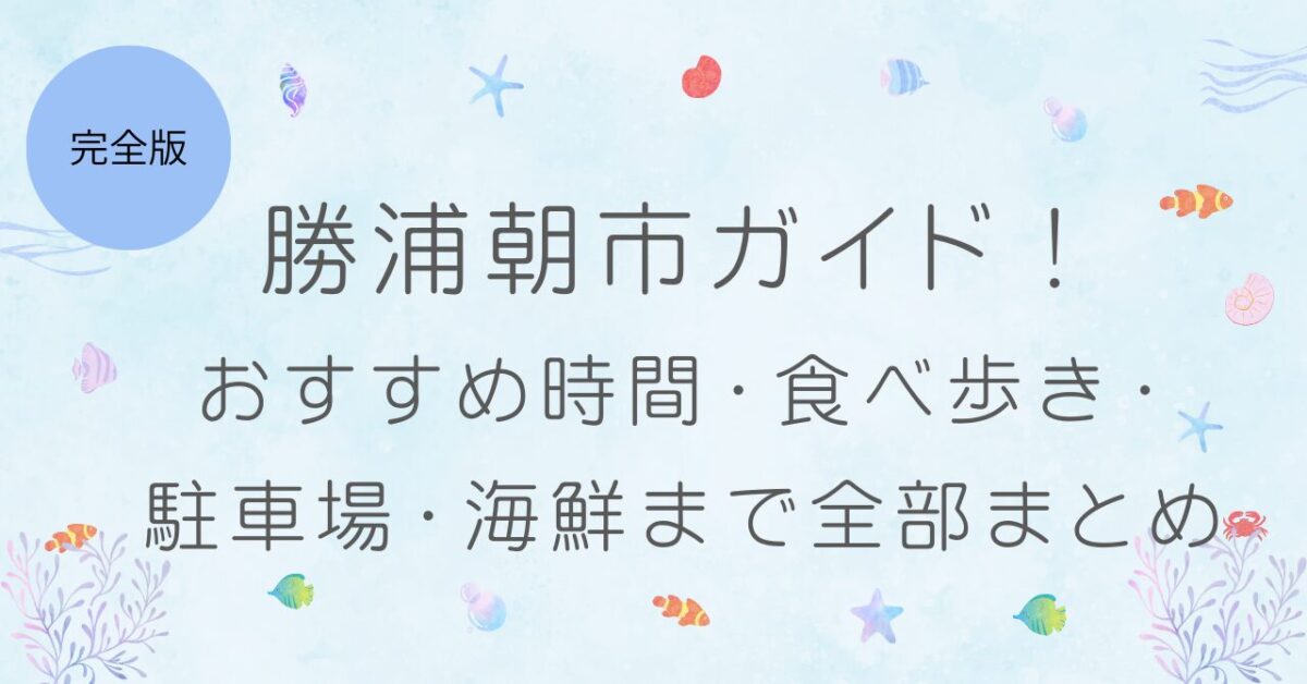 【完全版】勝浦朝市ガイド！おすすめ時間・食べ歩き・駐車場・海鮮まで全部まとめ！